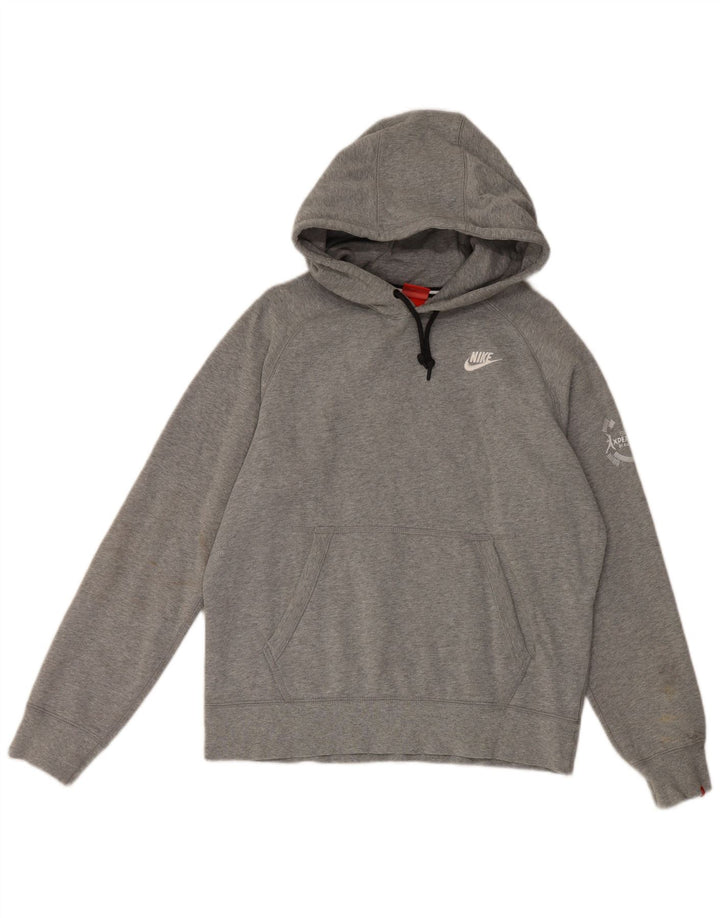 Nike Pull à capuche graphique en coton moucheté gris moyen pour homme