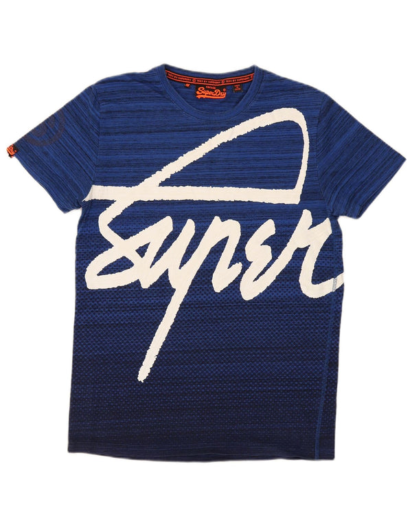 Superdry T-Shirt Regular Graphic Homme Bleu Moyen Rayé Coton