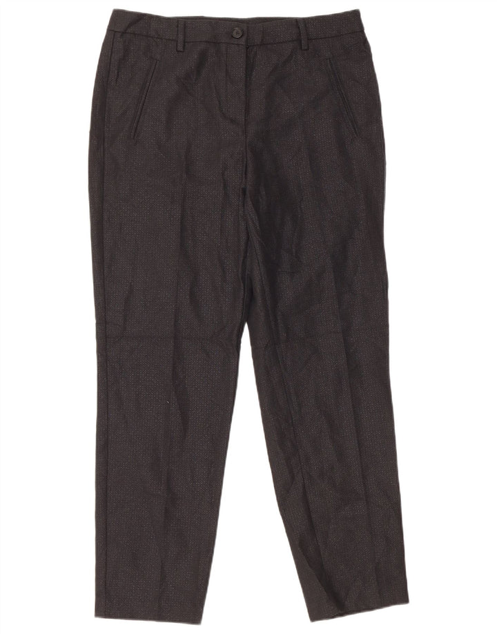 Benetton Pantalon Chino Femme UK 12 Medium W32 L27 Noir Polyester