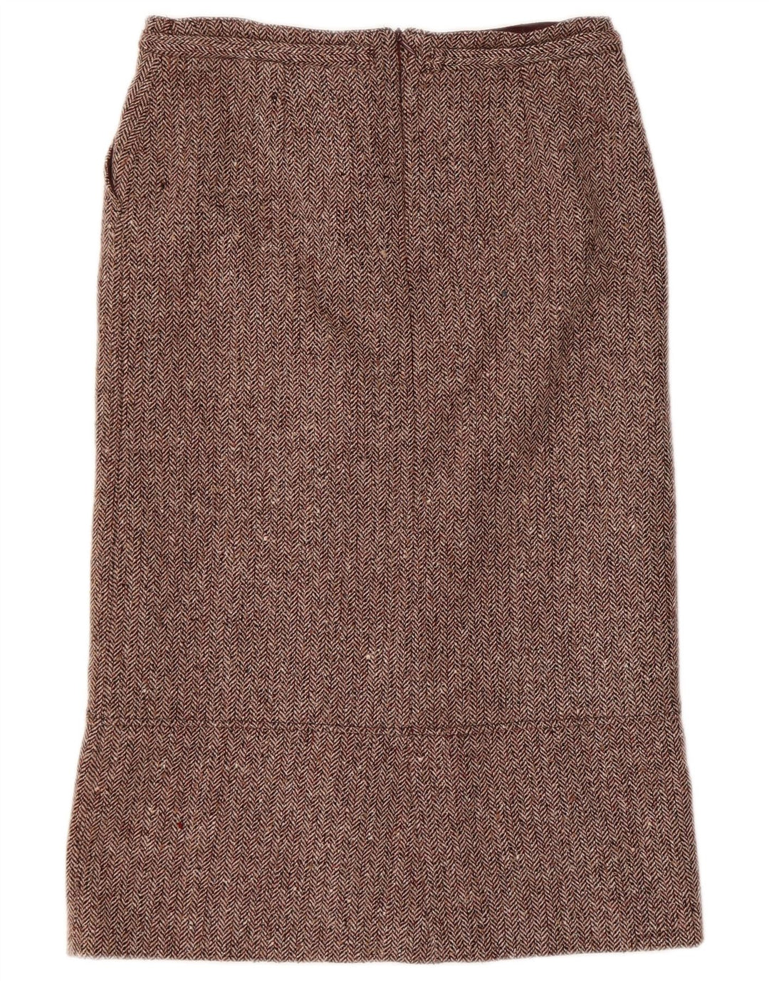 jupe droite femme vintage EU 38 Medium W30 Bourgogne Herringbone Wool
