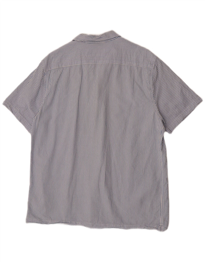 Marks & Spencer Chemise à manches courtes pour homme XL en coton rayé bleu