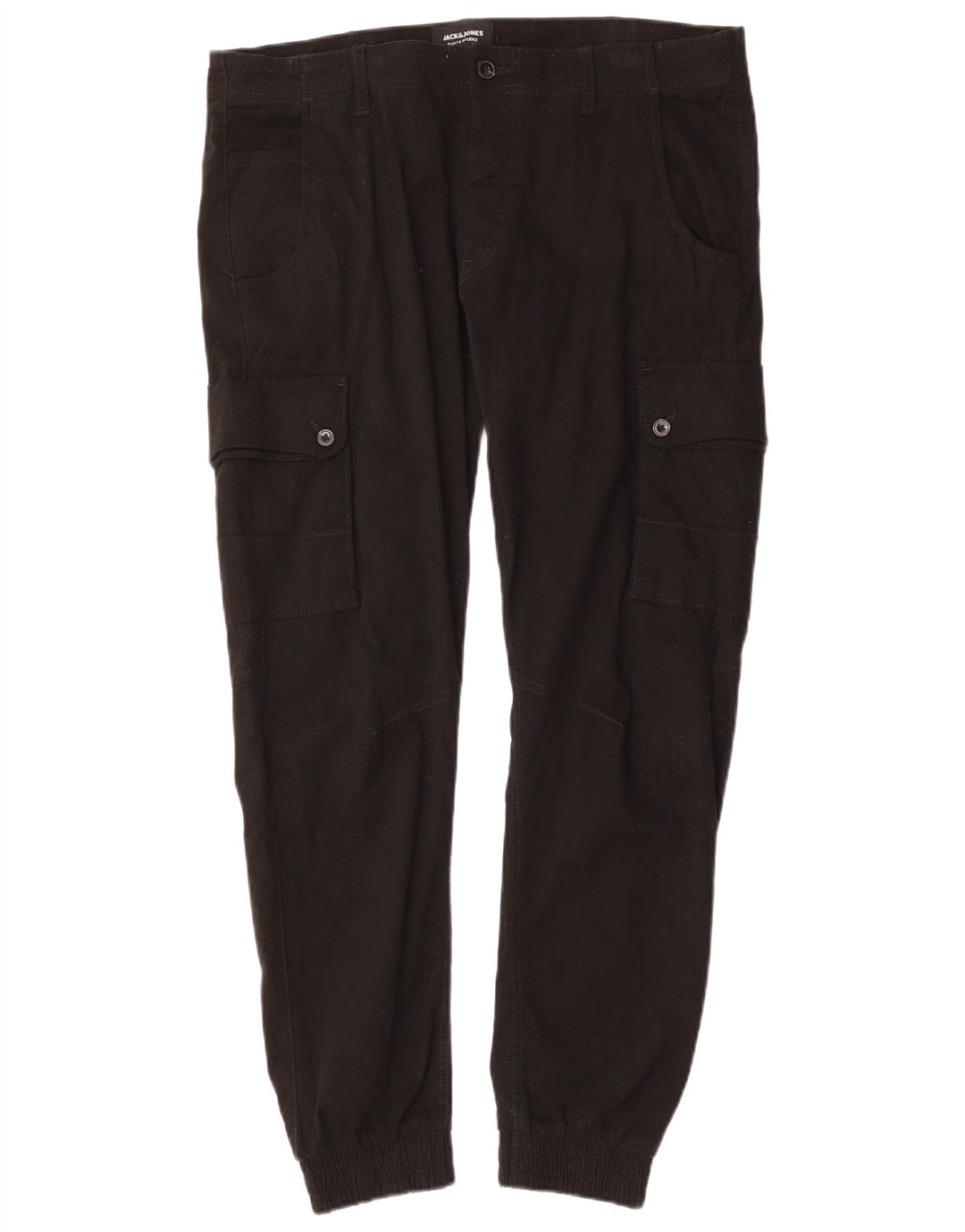 JACK & JONES Pantalon Cargo Fuselé Joggers Homme W36 L29 Coton Noir