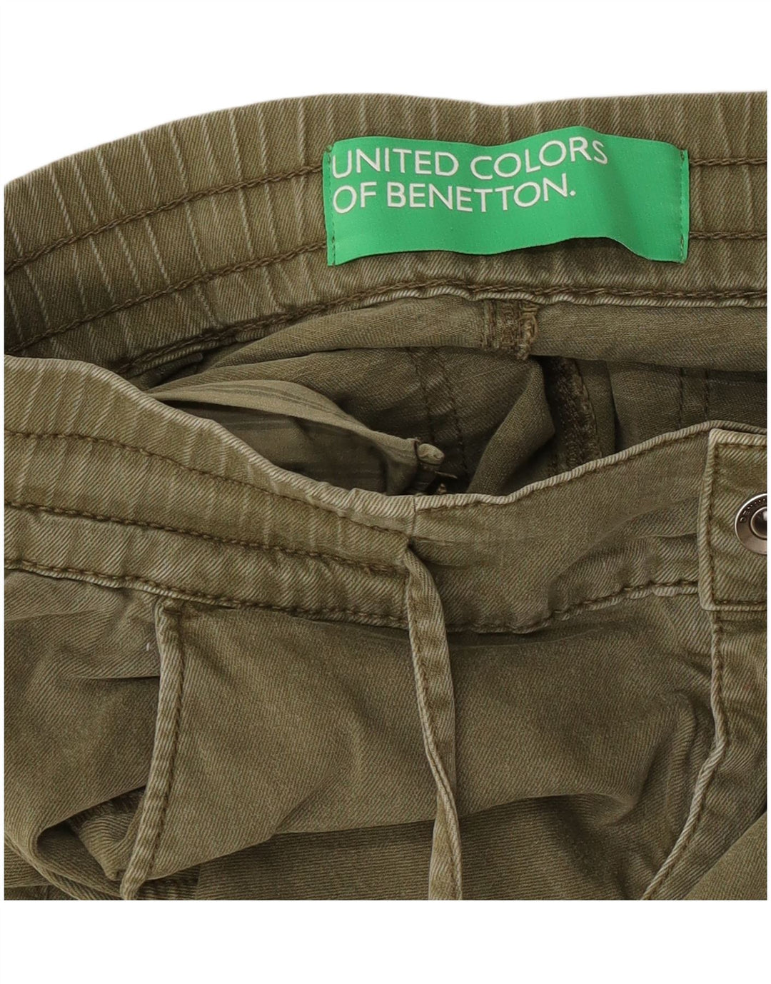 Benetton Pantalon Cargo Joggers Femme W30 L25 Kaki