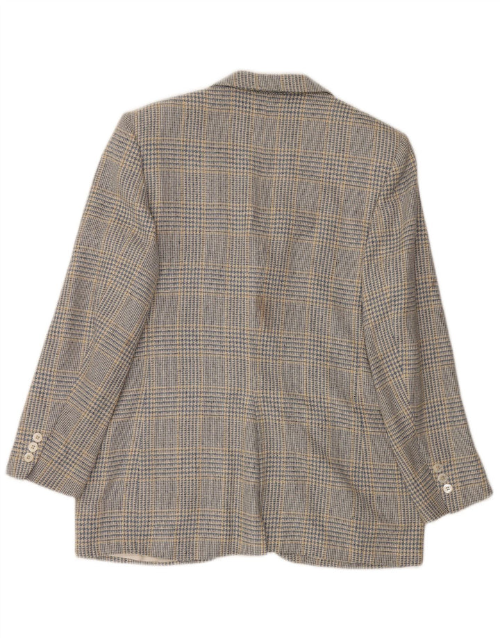 Burberrys Veste blazer à 3 boutons pour femme UK 12 Bleu moyen pied-de-poule