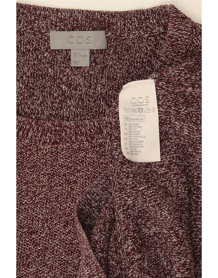 Cos Pull à col rond pour homme en lin moucheté bordeaux moyen