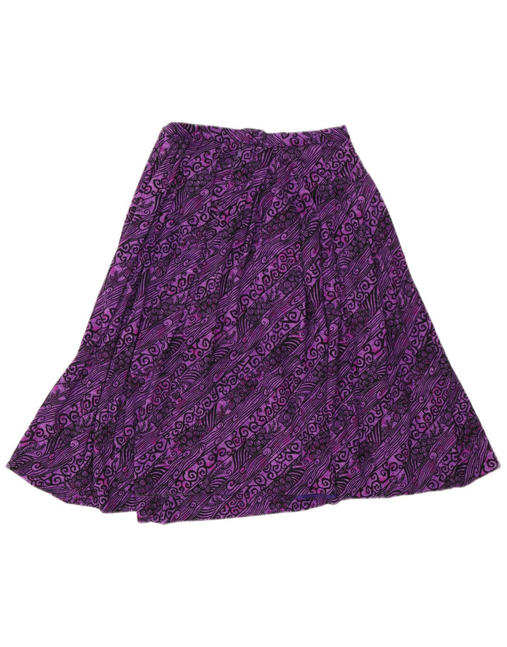 VINTAGE Jupe trapèze femme W26 Petit Paisley Violet