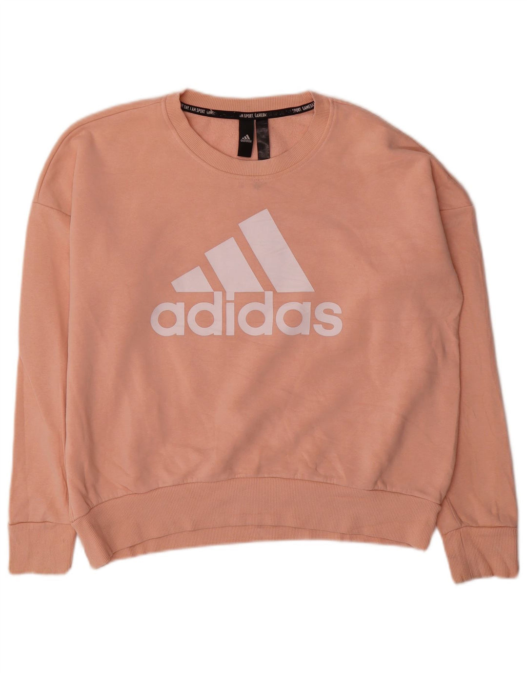 Adidas Sweat-shirt surdimensionné graphique pour femme UK 12/14 Rose moyen