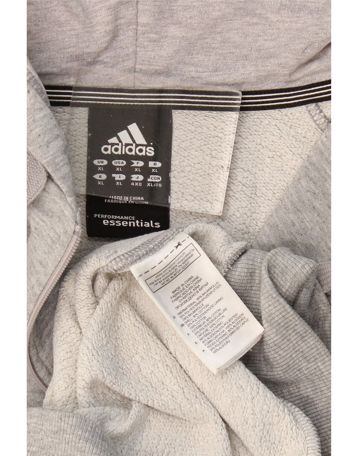 Adidas Pull à capuche zippé pour homme XL en coton gris