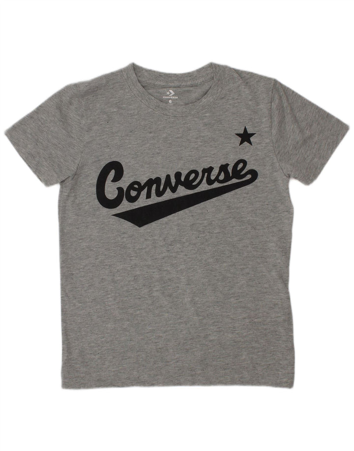 Converse T-Shirt Graphique Garçon 5-6 Ans Gris Moyen Coton