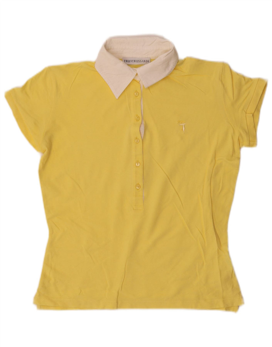 Polo Femme Trussardi UK 10 Small Jaune Coton