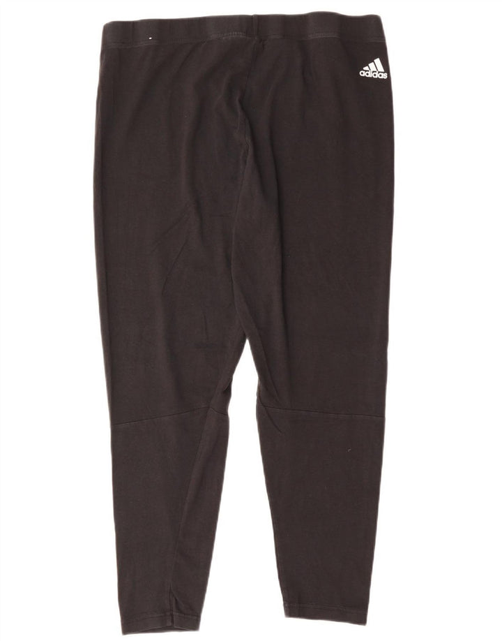 ADIDAS Leggings graphiques pour femmes UK 24/26 2XL Coton noir