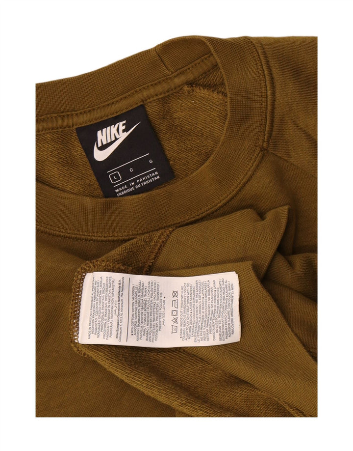 Nike Sweat-shirt pour homme en coton kaki Taille L