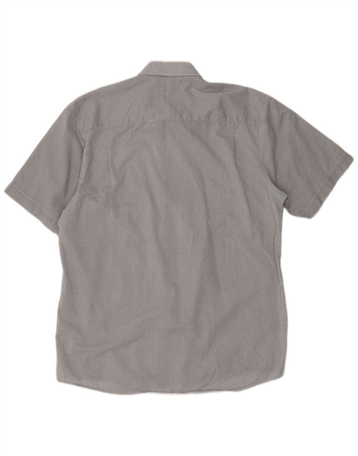 Pierre Cardin Chemise à manches courtes pour homme Coupe régulière XL Gris Chevron Polyester
