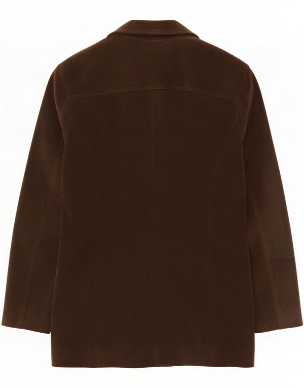 Hyde Veste blazer en daim à 4 boutons pour femme UK 12 Cuir marron moyen