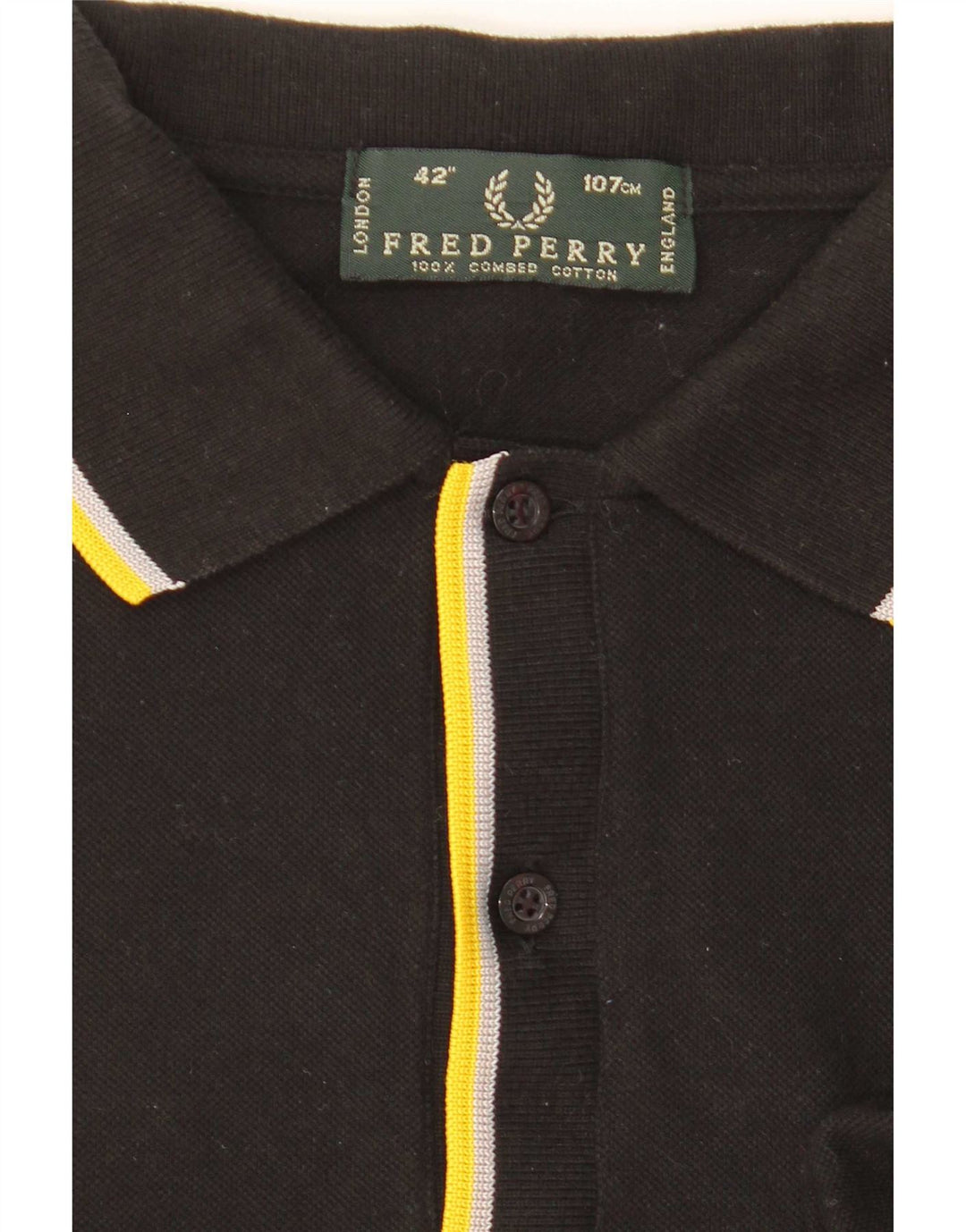 Fred Perry Polo Homme Coton Rayé Noir Moyen