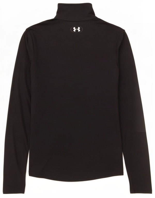 Under Armour Mens Heat Gear Zip Neck Top Long Sleeve Small Black