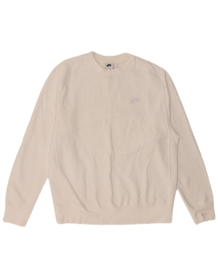 NIKE Sweat-shirt pour homme en coton blanc moyen