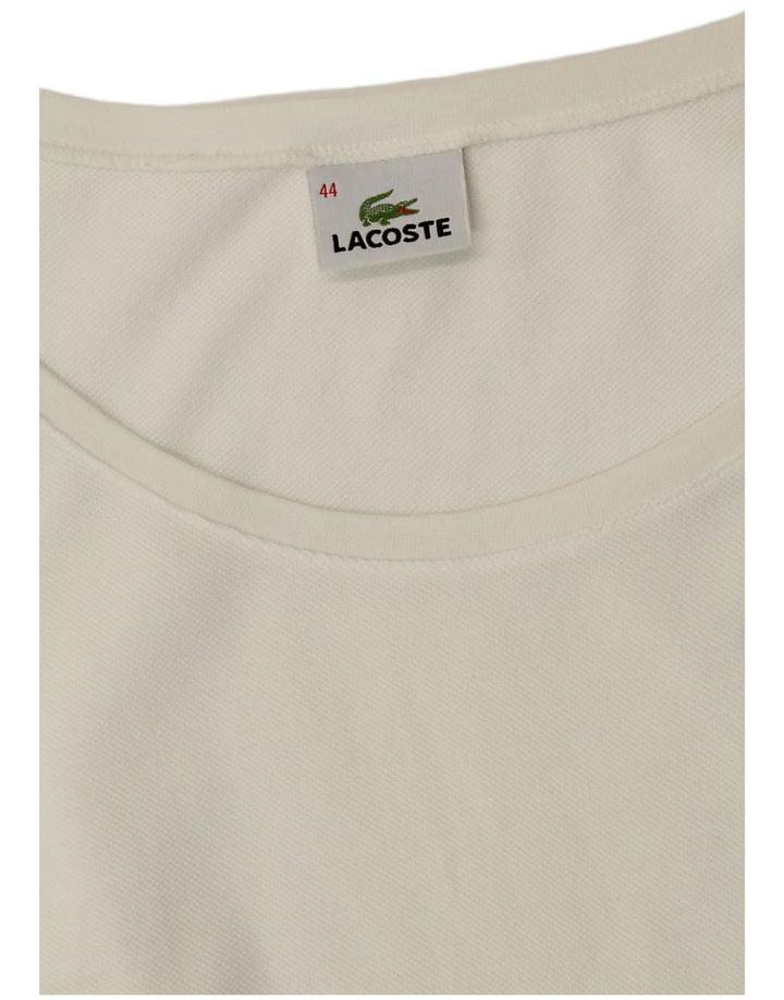 Lacoste T-Shirt Femme Top Taille 44 Grand Coton Blanc