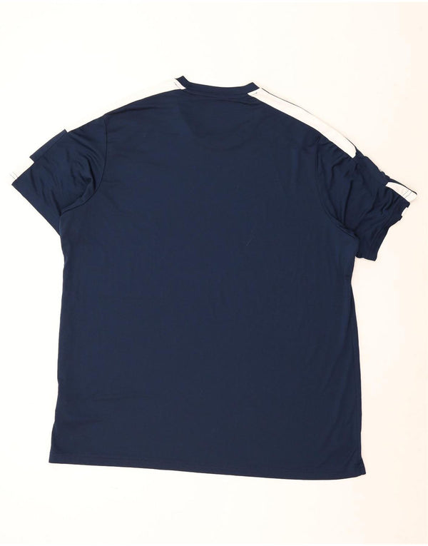 Adidas Hommes Aeroready T-Shirt Top 2XL Bleu Marine Colorblock Polyester