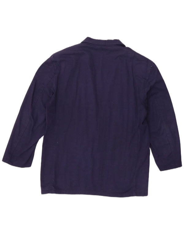 Zip Homme 2 Boutons Manches 3/4 Blazer Veste UK 42 XL Bleu Marine Coton