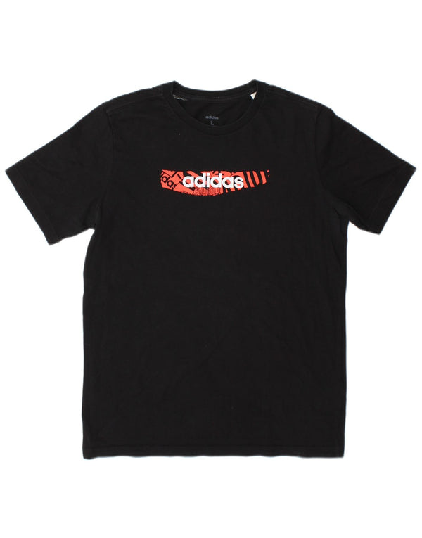 Adidas T-Shirt Graphique Garçon 13-14 ans Noir Coton