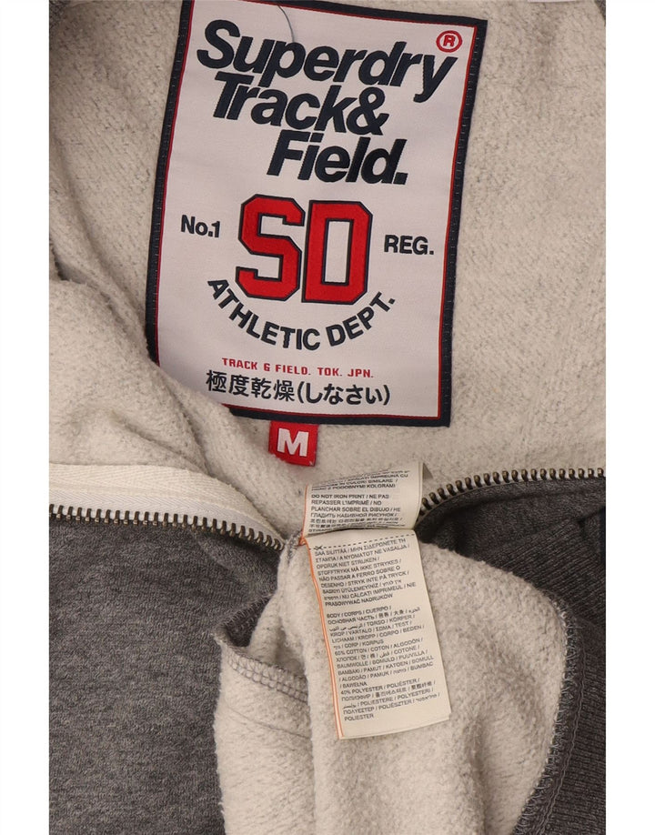 Superdry Veste de Survêtement Graphique Homme Gris Moyen Moucheté Coton