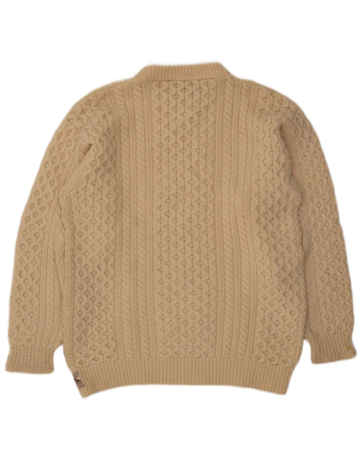 REPLAY Pull Col Rond Homme XL Laine Blanc Cassé