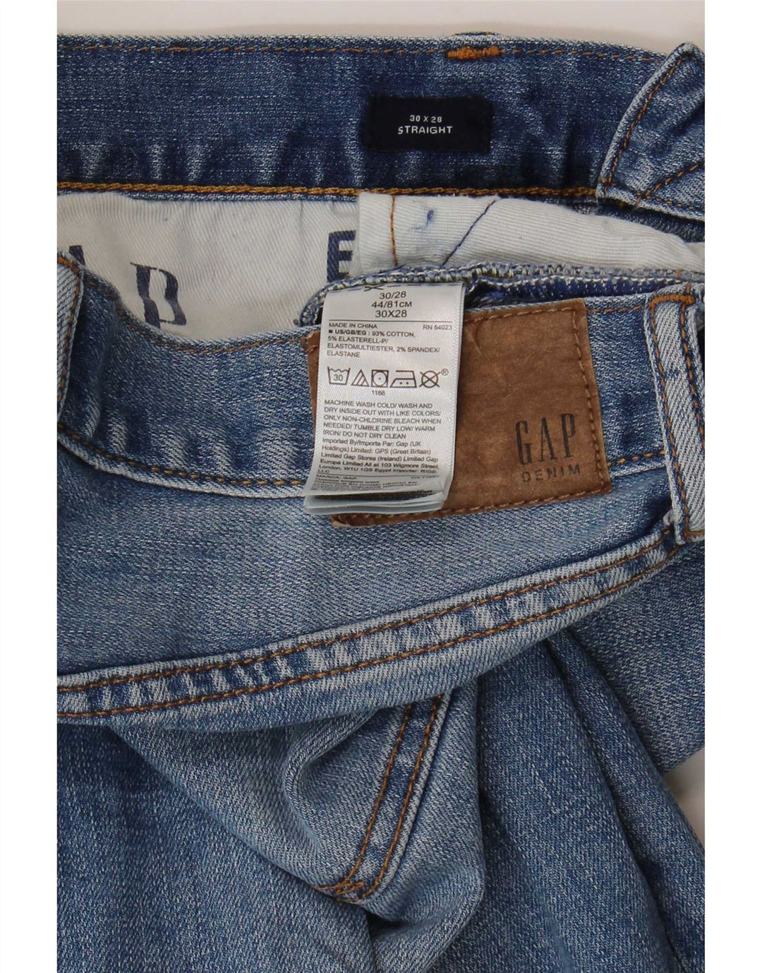 Gap Jean droit homme W30 L28 bleu coton