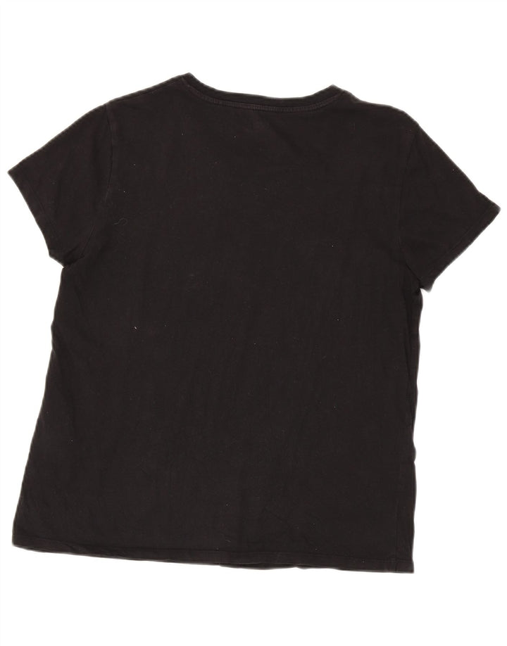 Levi's T-Shirt Oversize Graphique Femme UK 14 Noir Moyen Coton