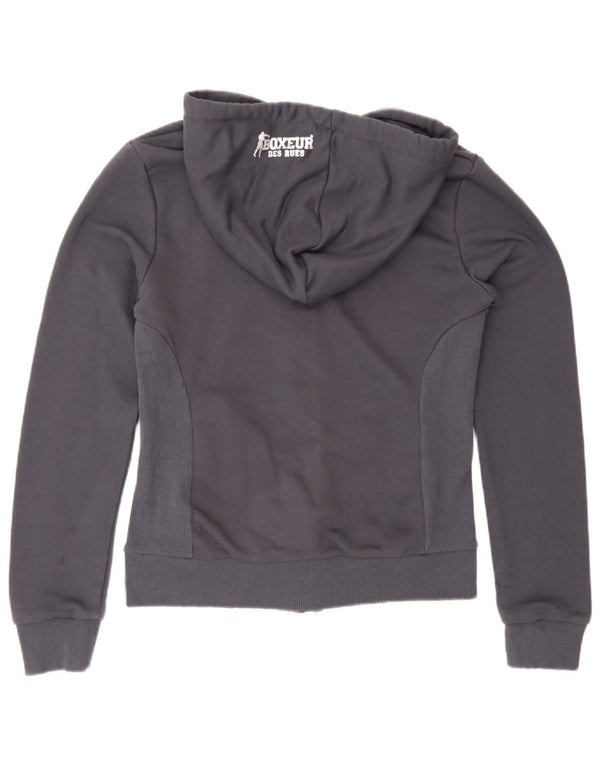Boxeur Des Rues Pull à capuche zippé graphique pour femme UK 14 Grand coton gris