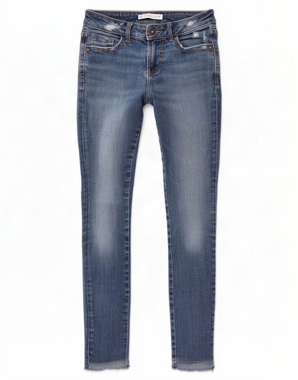Zara Jean skinny vieilli pour femme EU 36 XS W26 L26 Bleu Coton