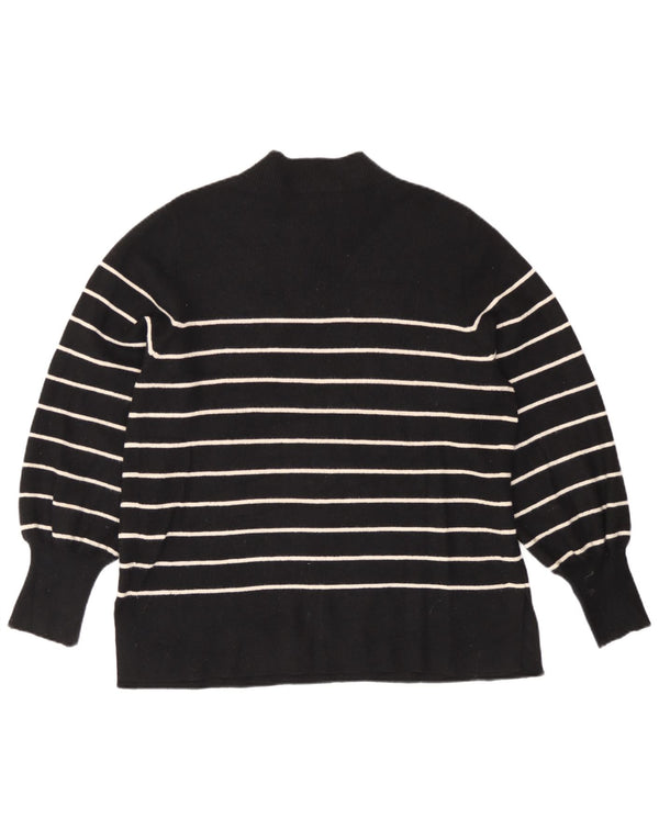 Marks & Spencer Pull col roulé pour femme UK 16 Large Noir Rayé