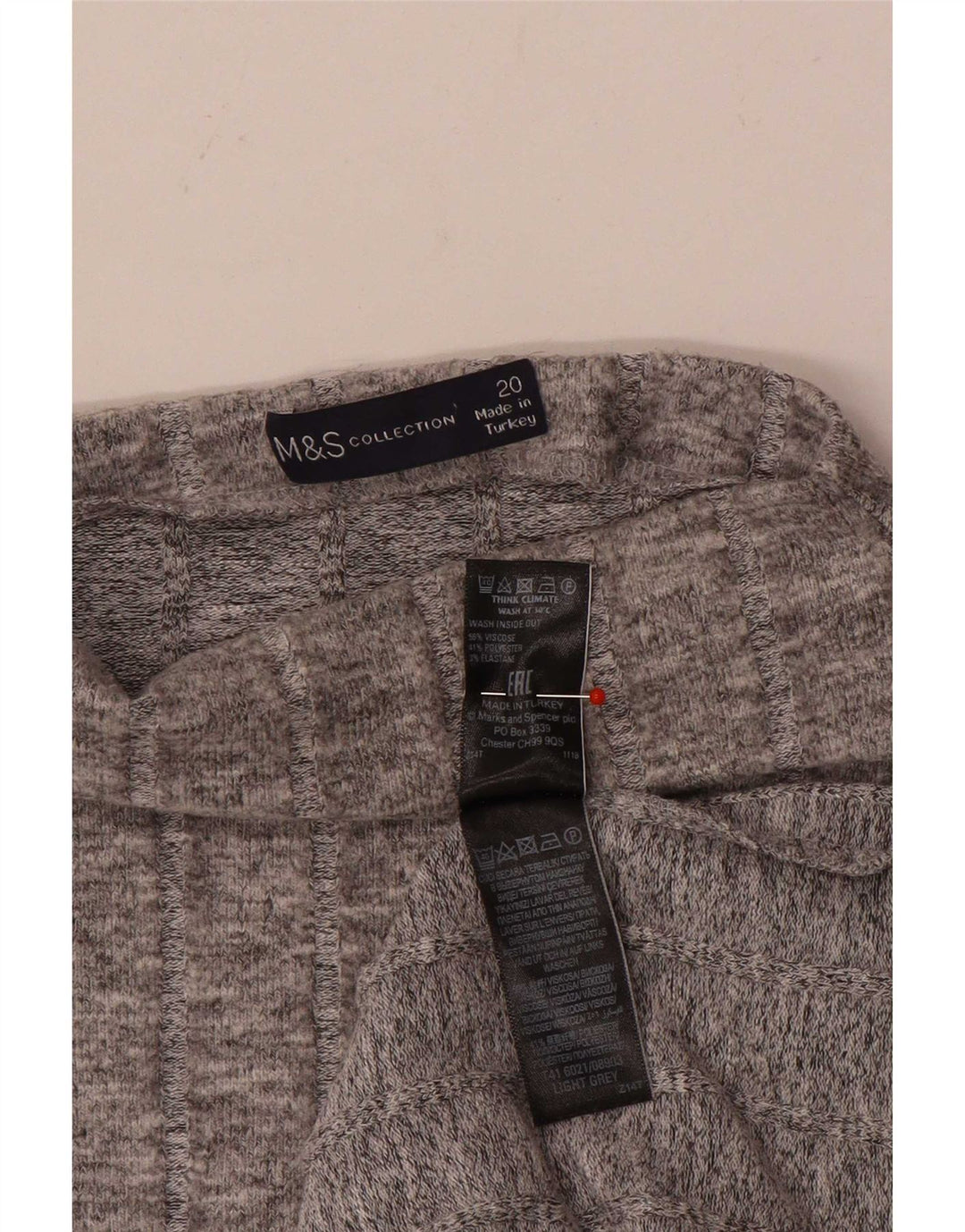 Marks & Spencer Haut Femme Manches Longues UK 20 2XL Gris Viscose