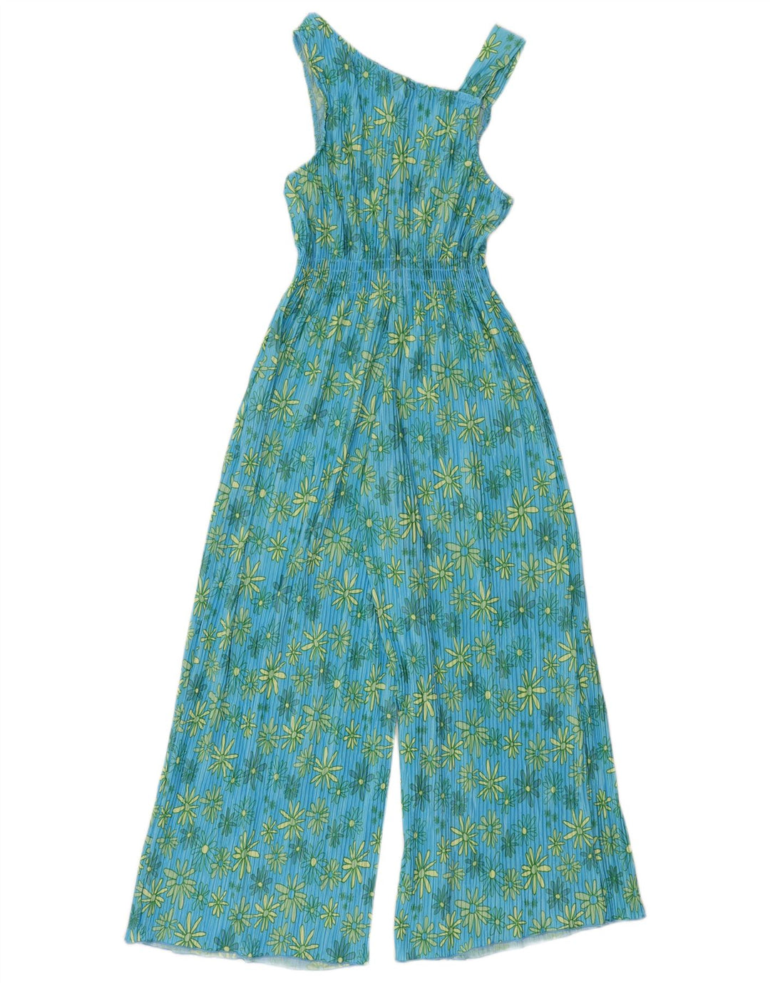 ZARA Womens Sleeveless Playsuit UK 8 Small Blue Floral Polyester