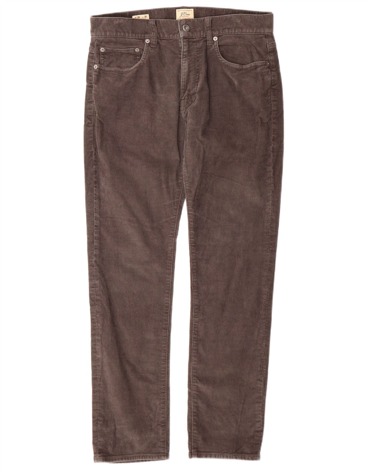 J. CREW Pantalon Slim en Velours Côtelé Homme 484 W30 L30 Gris Coton
