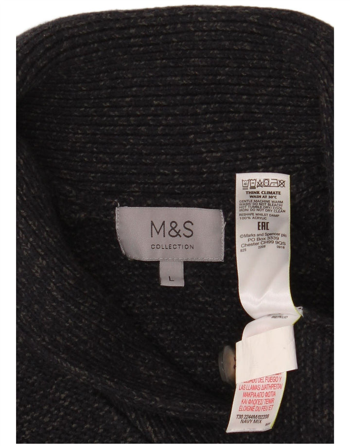 Marks & Spencer Pull Cardigan Homme Grand Bleu Marine Acrylique