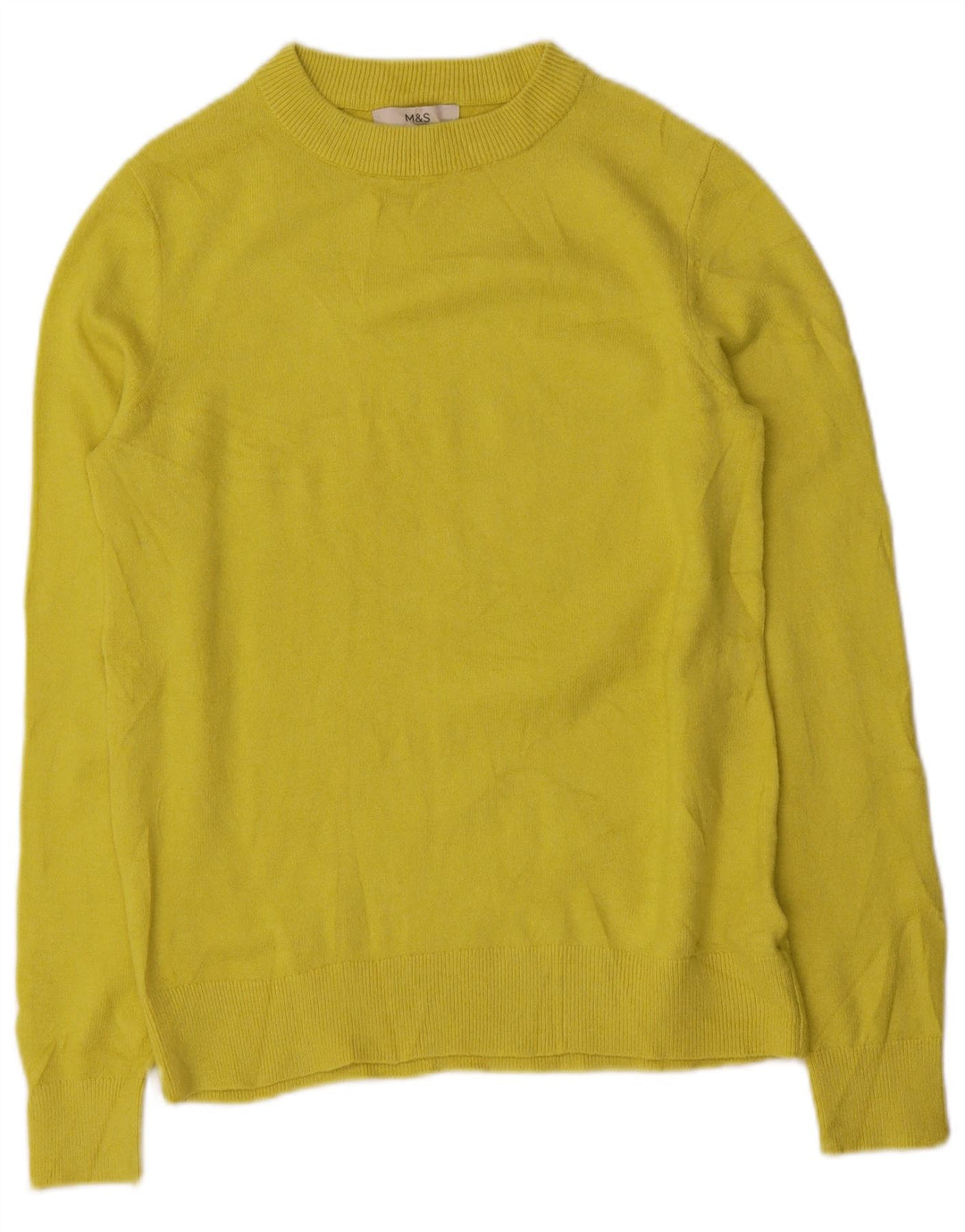 Marks & Spencer Pull col bateau pour femme UK 10 Petit Jaune
