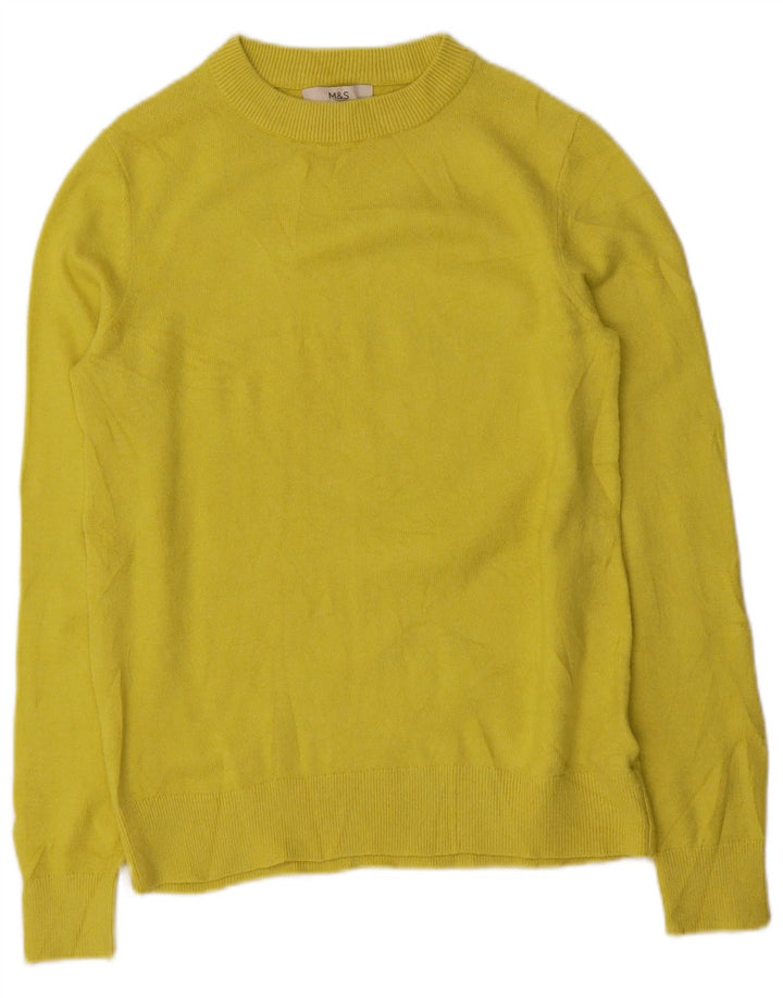 Marks & Spencer Pull col bateau pour femme UK 10 Petit Jaune