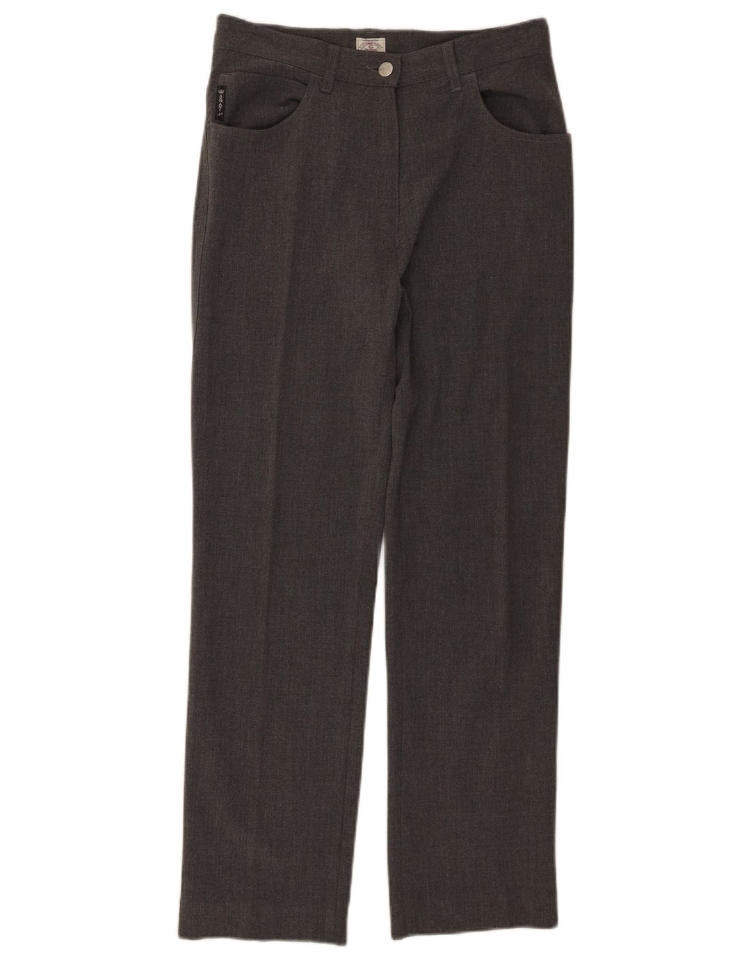 Armani Pantalon décontracté droit pour femme W30 L28 Gris Polyester