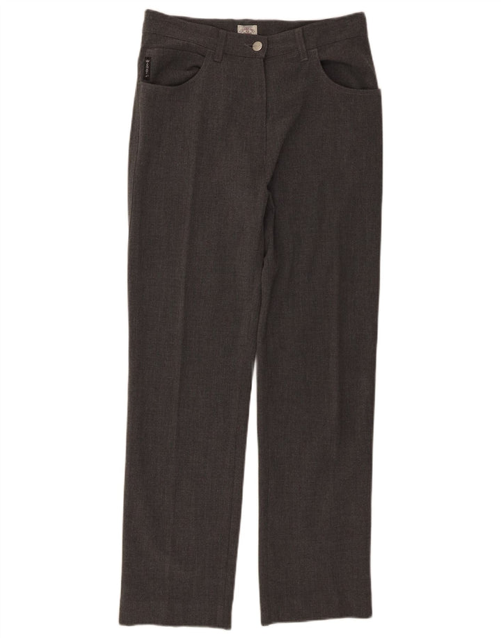Armani Pantalon décontracté droit pour femme W30 L28 Gris Polyester