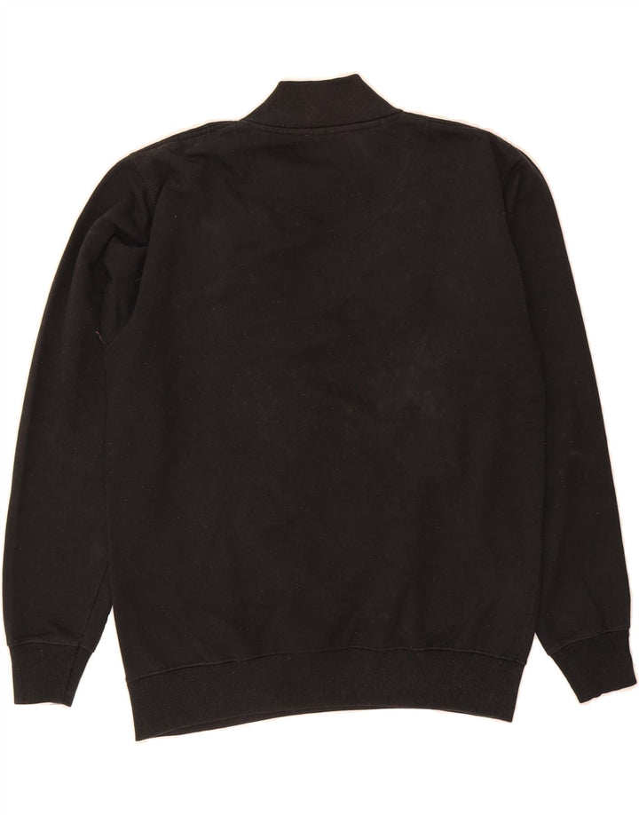 NAUTICA Mens Button Neck Sweatshirt Jumper Medium Black Cotton Vintage Nautica and Second-Hand Nautica from Messina Hembry 