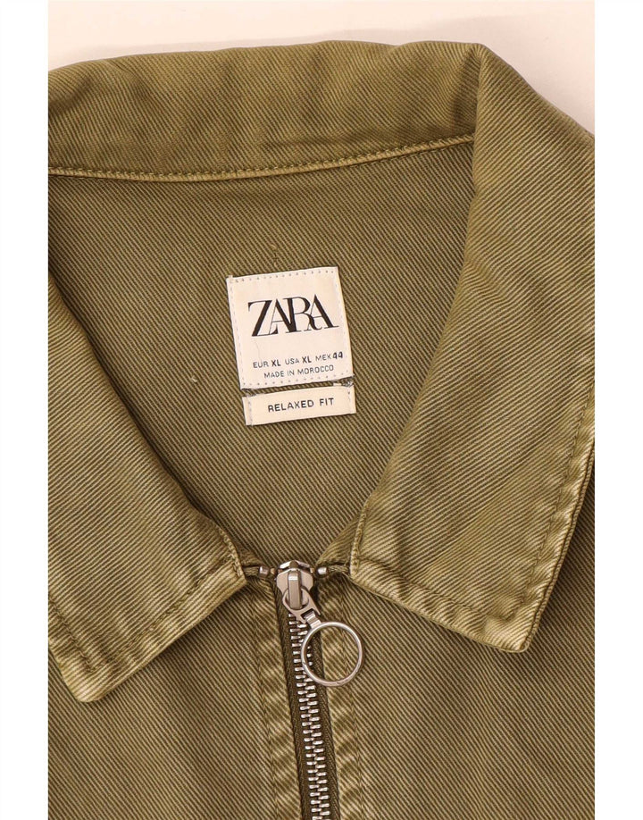 Zara Veste utilitaire coupe décontractée pour homme UK 42 XL Kaki