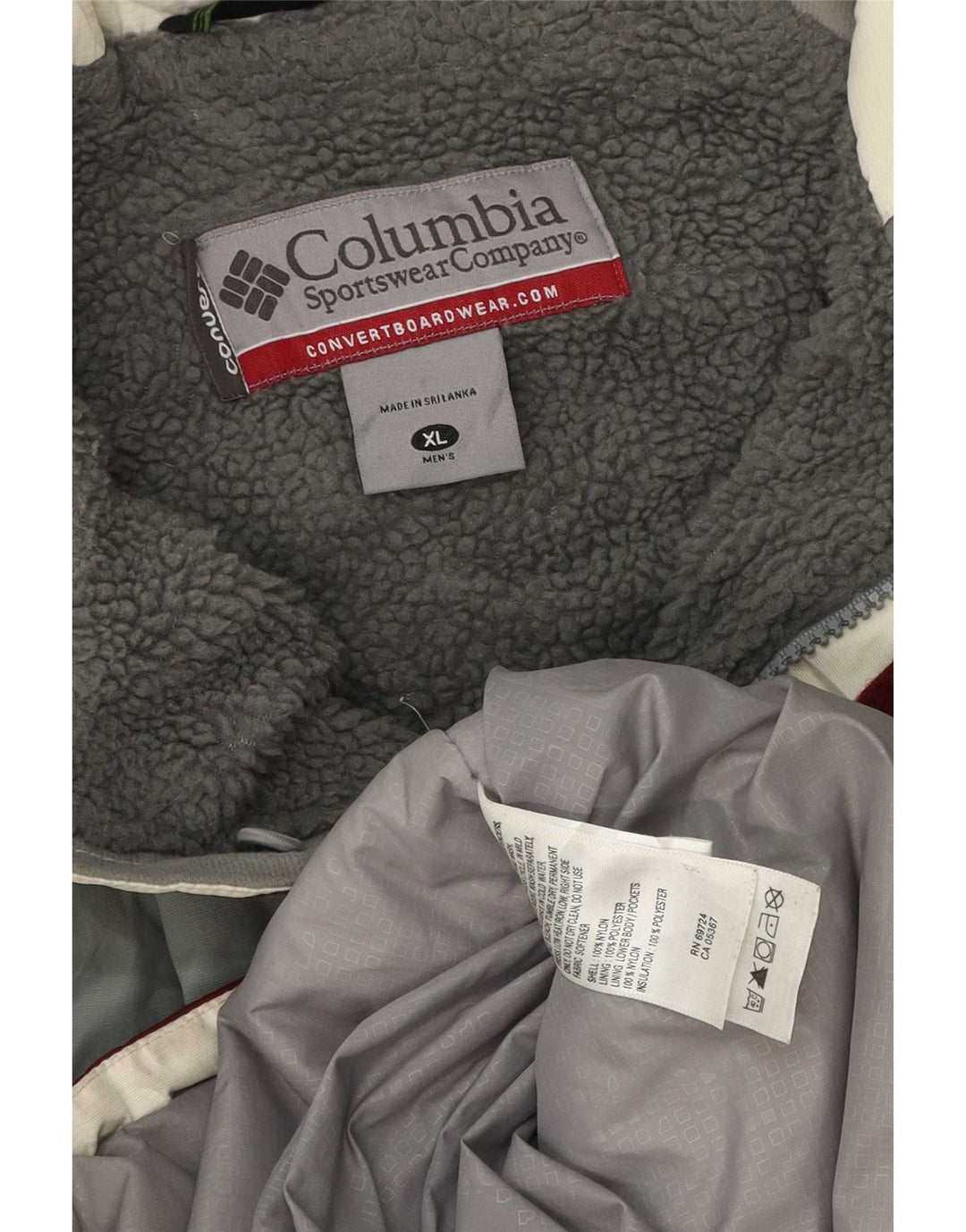 Columbia Veste de ski pour homme UK 42 XL Bordeaux Colourblock Polyester