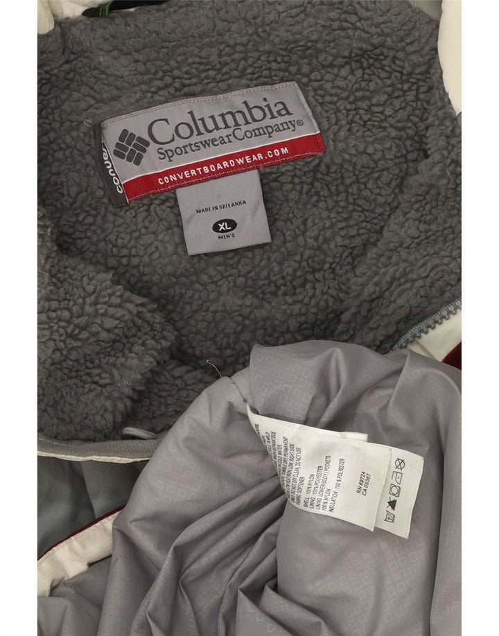 Columbia Veste de ski pour homme UK 42 XL Bordeaux Colourblock Polyester
