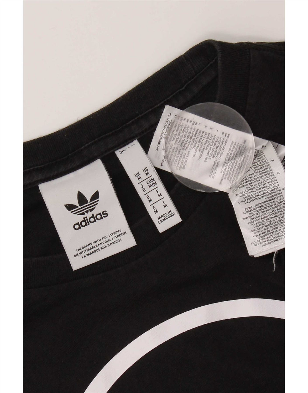 Adidas T-shirt graphique pour homme en coton noir moyen