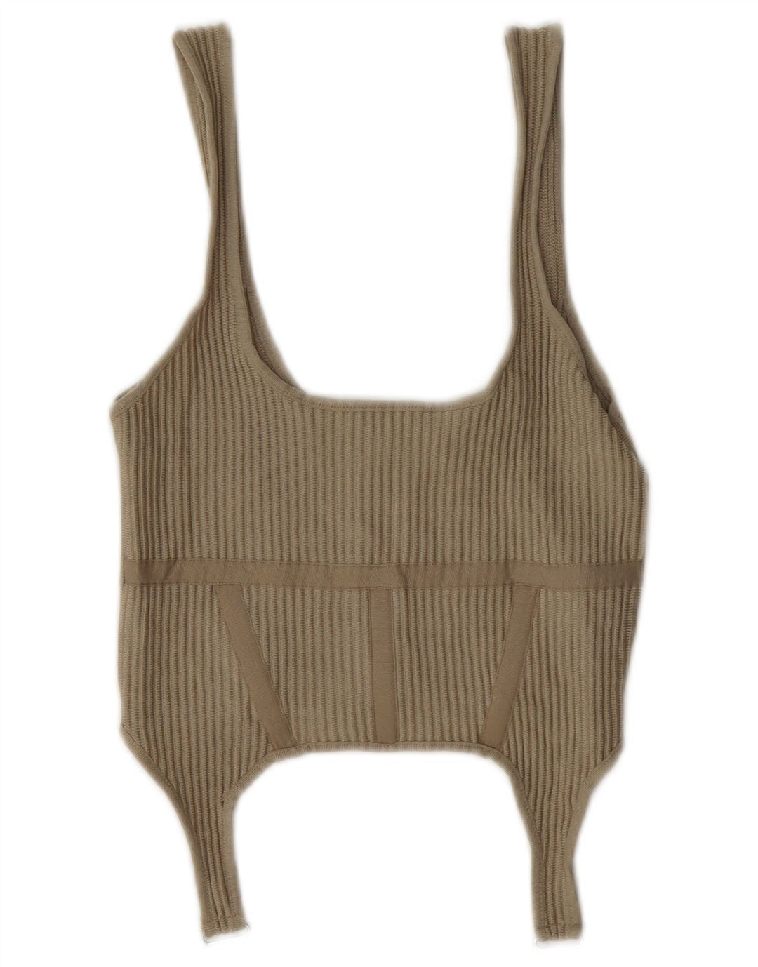 Zara Femme Crop Top UK 8 Petit Beige Polyester