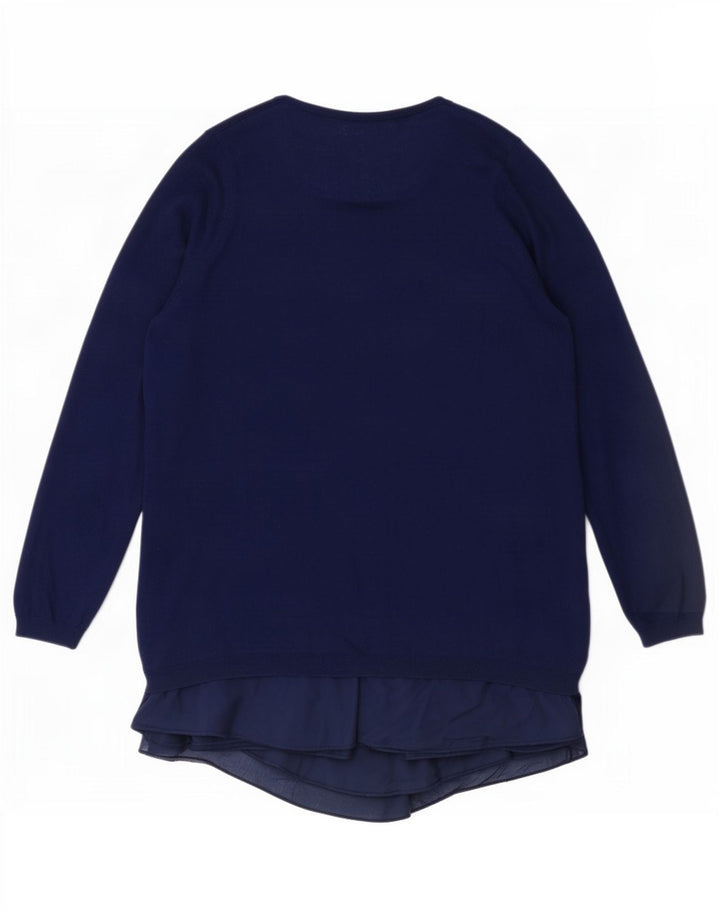 Zara Tunique à manches longues pour femme UK 14 Bleu moyen Viscose