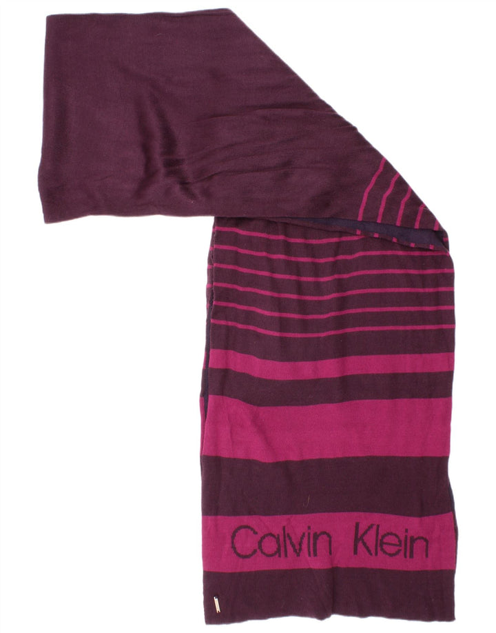 Calvin Klein Écharpe rectangulaire graphique pour femme Taille unique Acrylique rayé violet