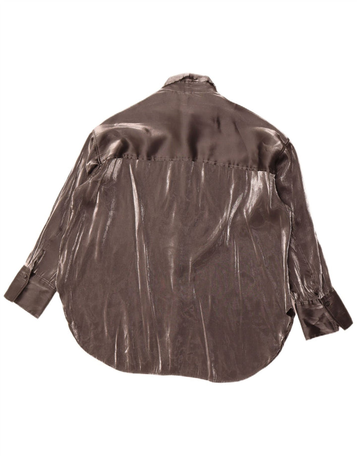 Chemisier chemise femme vintage UK 18 XL Gris