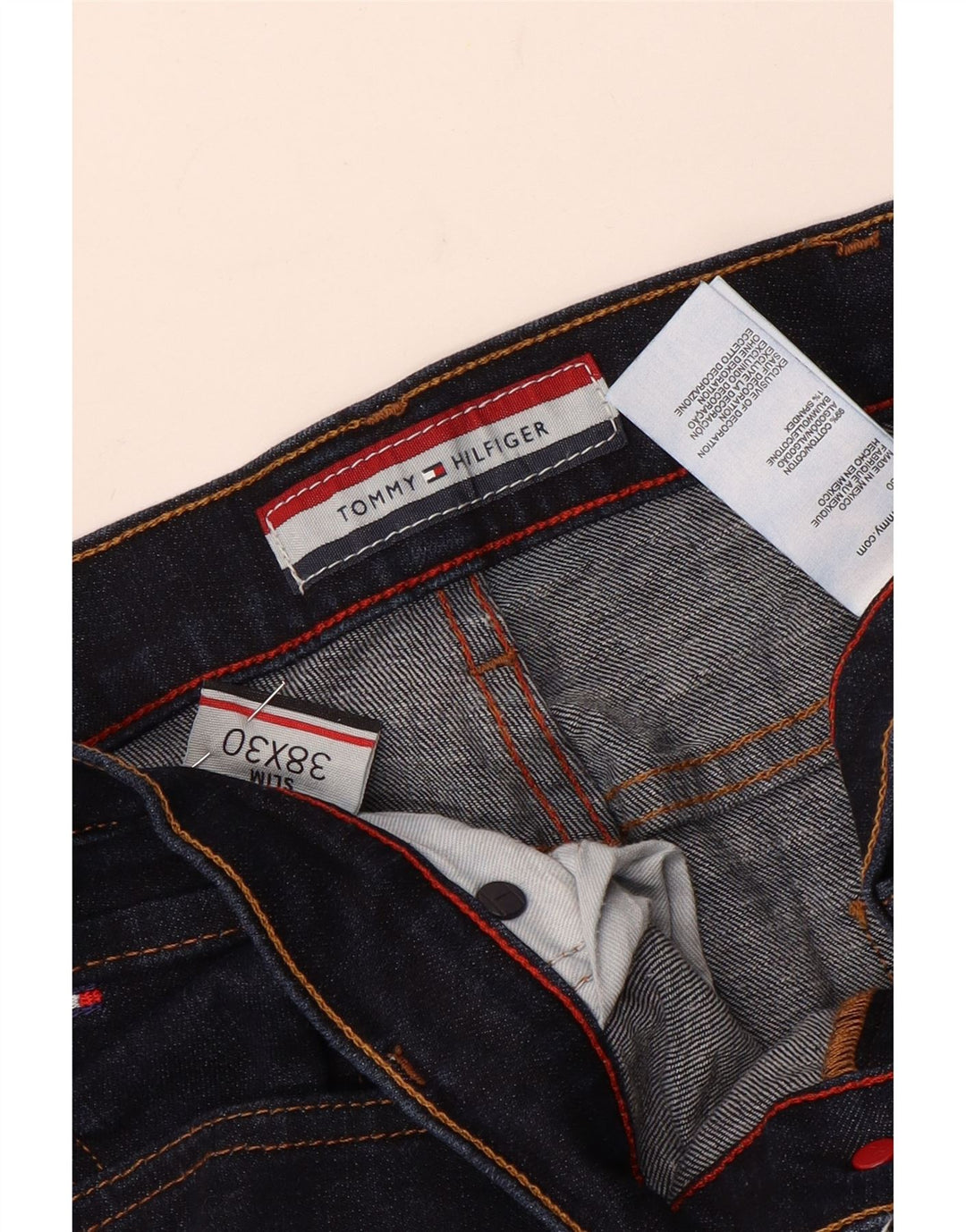 Tommy Hilfiger Jean Slim Homme W38 L30 Bleu Marine Coton